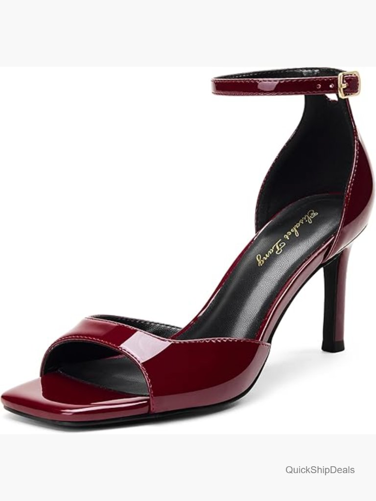 3 Inch Stiletto Heeled Sandals With Adjustable Ankle Strap